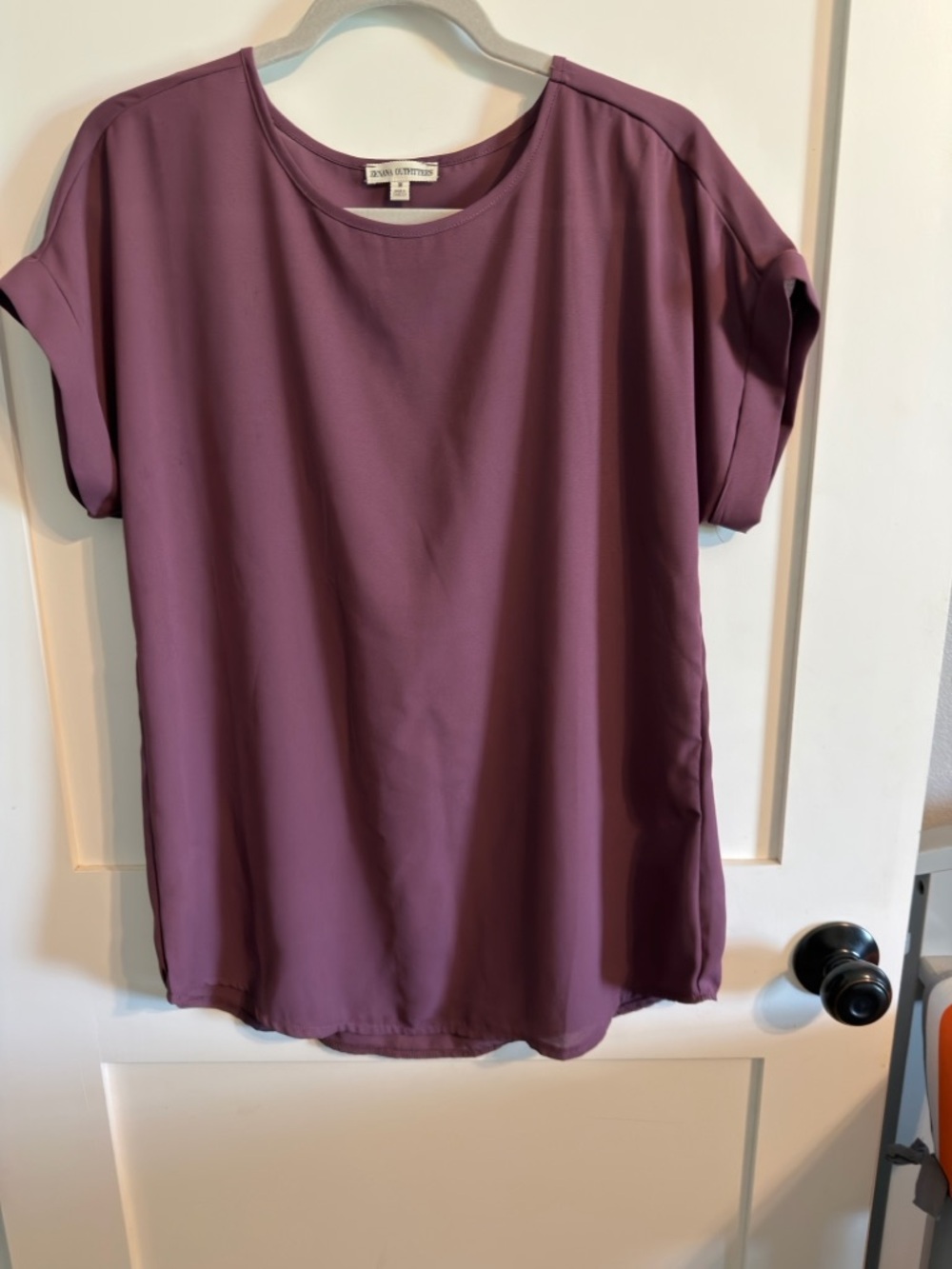 Zenana Outfitters Plum Short Sleeve Round Neck Blouse